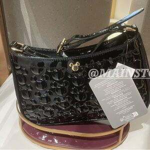 Disney Parks Mickey Icon Shoulder Purse Black